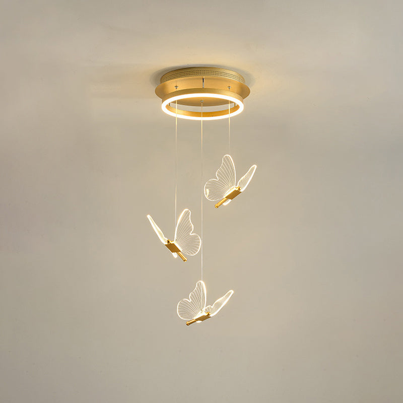 Lampada a sospensione a spirale LED lucida in oro