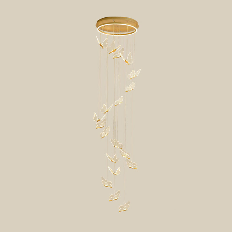 Lampada a sospensione a spirale LED lucida in oro