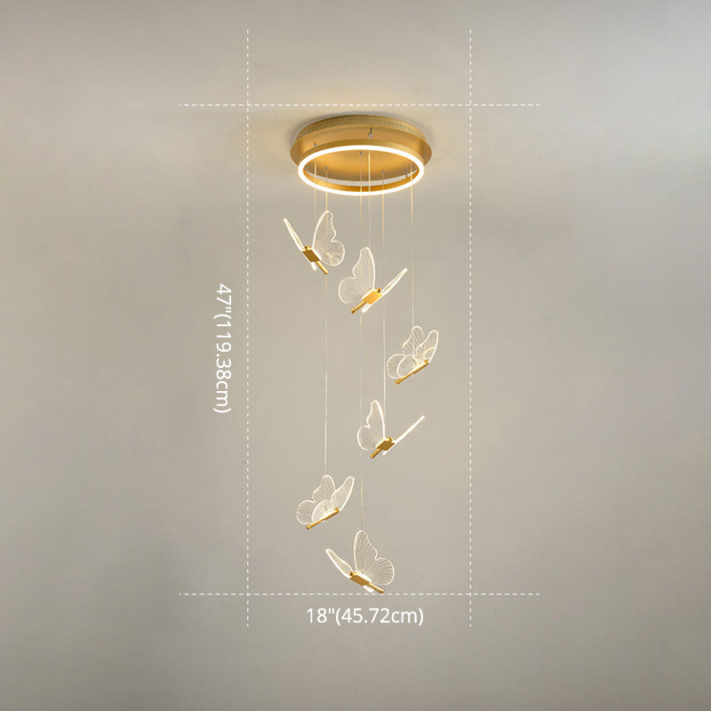 Lampada a sospensione a spirale LED lucida in oro