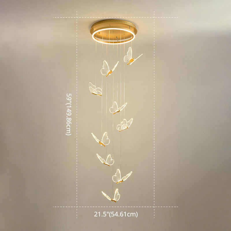 Lampada a sospensione a spirale LED lucida in oro