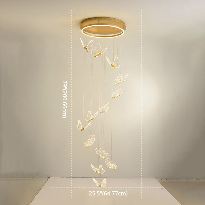Lampada a sospensione a spirale LED lucida in oro