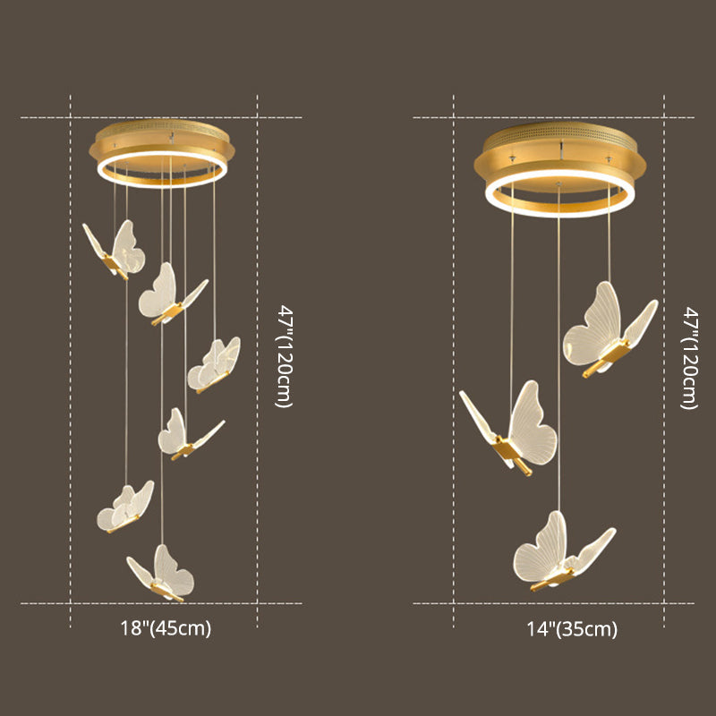 Lampada a sospensione a spirale LED lucida in oro