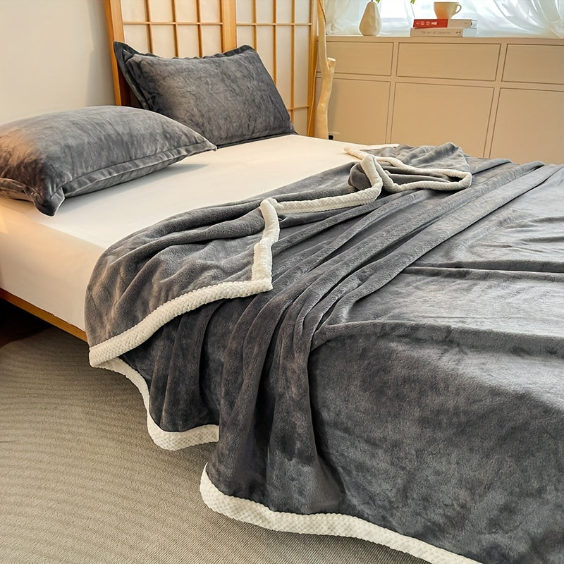 Coperta in Coral Fleece Doppia Faccia - Spessa Flanella Invernale, Morbida Coperta in Velluto per Divano con Tessuto Non Tessuto, Lavabile in Lavatrice