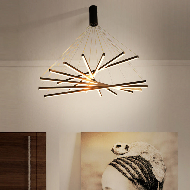 Lampada a sospensione LED nera Stile minimalista Metallo per ingresso