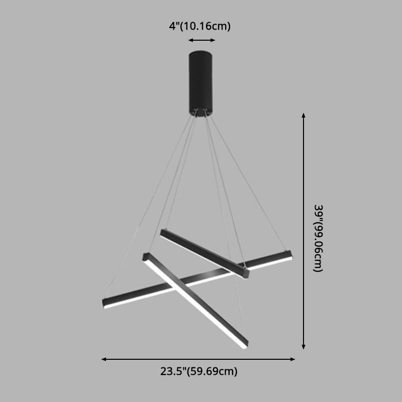 Lampada a sospensione LED nera Stile minimalista Metallo per ingresso