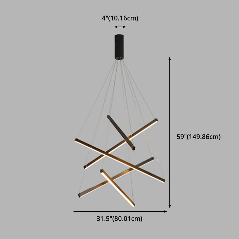 Lampada a sospensione LED nera Stile minimalista Metallo per ingresso