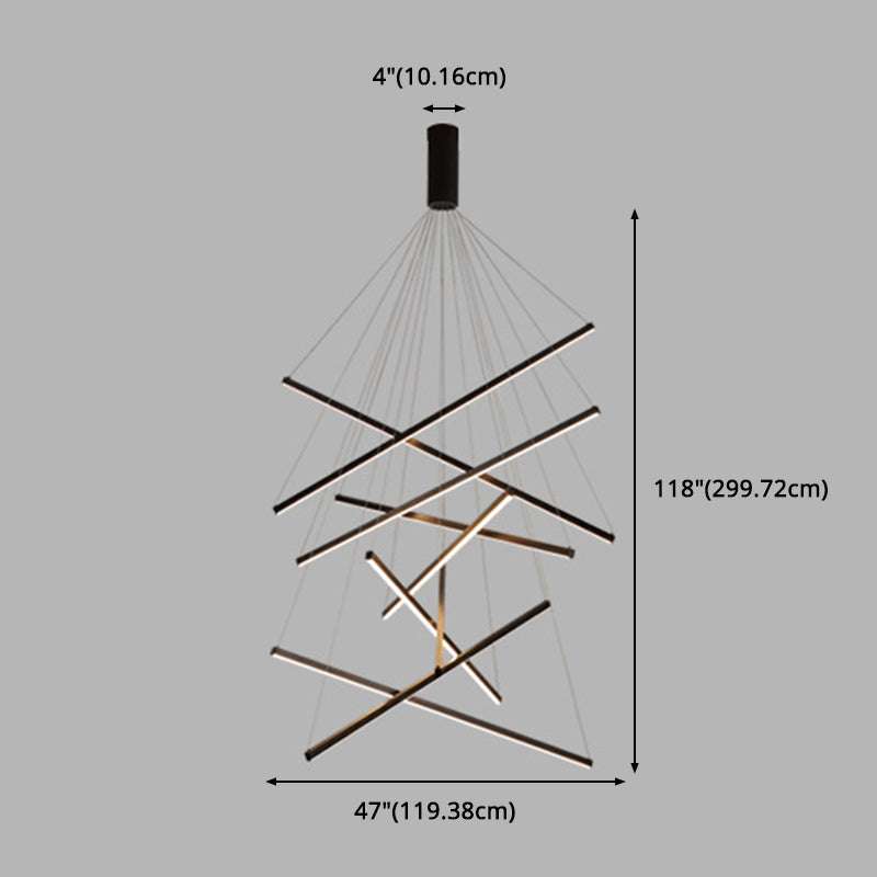 Lampada a sospensione LED nera Stile minimalista Metallo per ingresso