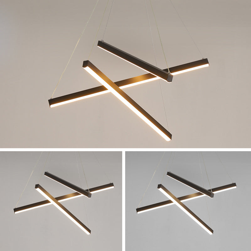 Lampada a sospensione LED nera Stile minimalista Metallo per ingresso