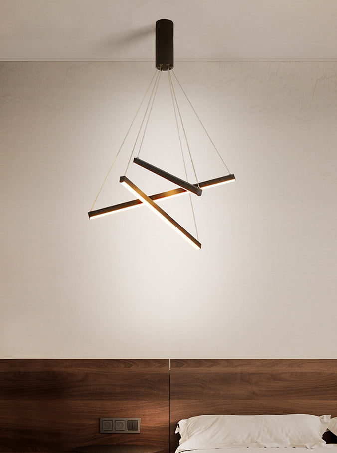Lampada a sospensione LED nera Stile minimalista Metallo per ingresso