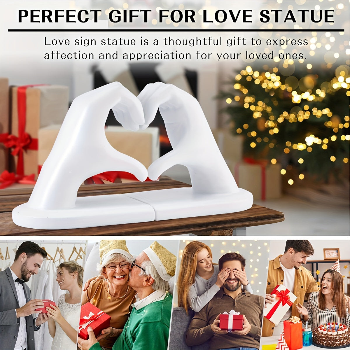 Heavy Duty Boekensteunen met Gouden Finger Heart Design - Moderne Kunst voor Thuisdecoratie