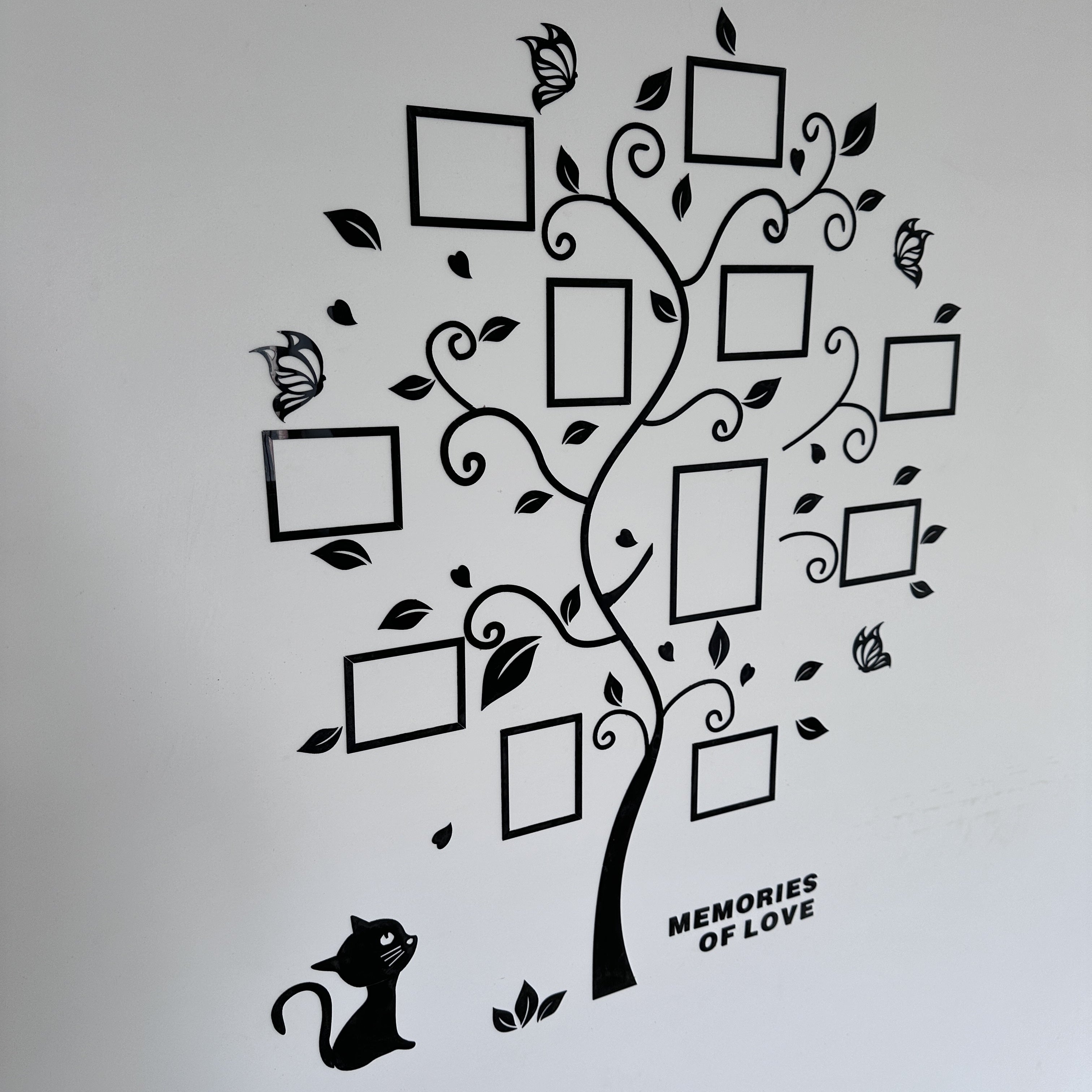 1 Juego Marco de Fotos Acrílico Decoración de Pared - Árbol de Fotos 3D Creativo para Familia y Mascotas, Pegatina de Pared Autoadhesiva para Sala de Estar, Pasillo, Porche, Comparte Recuerdos Especiales