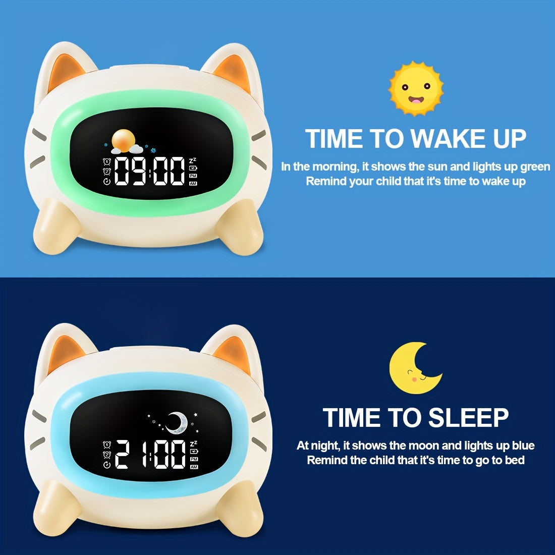 DreamClock - Sleep Training Alarm Clock with Night Light and White Noise