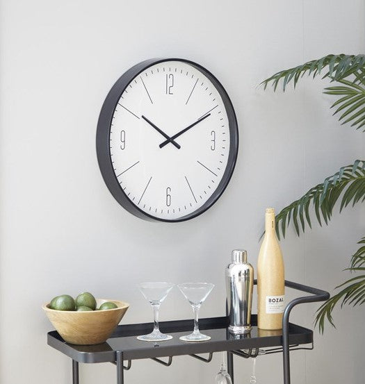 Traditionele Zwarte Glazen Wandklok