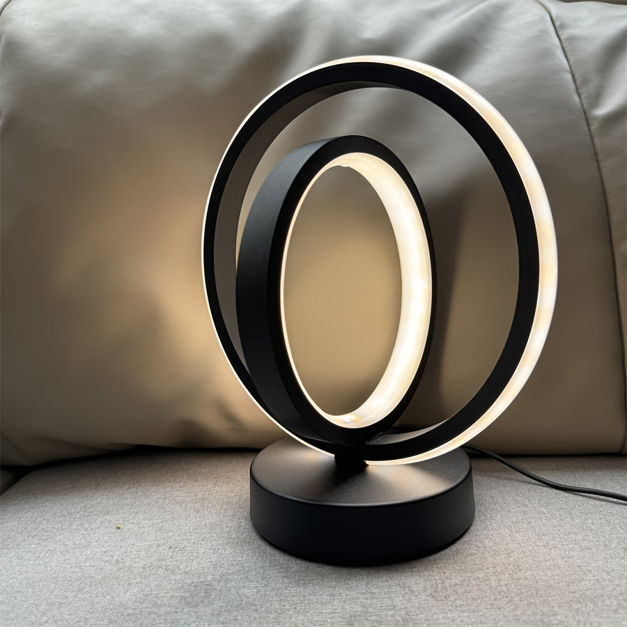 LumiSunset - Modern Metal Table Lamp, USB-Powered, Dimmable Desk Lamp