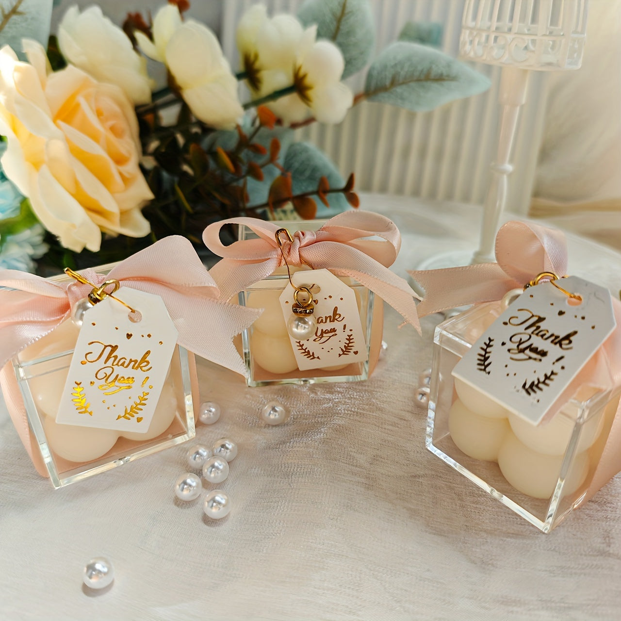 Candele Profumate Fresia (10/20 pezzi) - Perfette per Matrimoni, Baby Shower e Decorazioni per la Casa