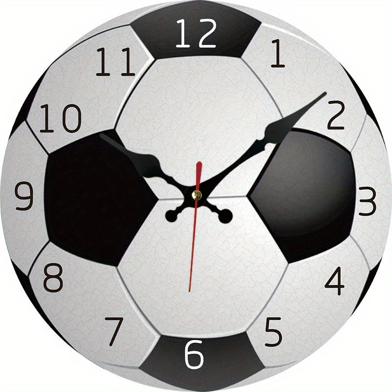 Orologio da Parete in Legno con Design Calcio - Orologio Silenzioso per Soggiorno e Camera da Letto