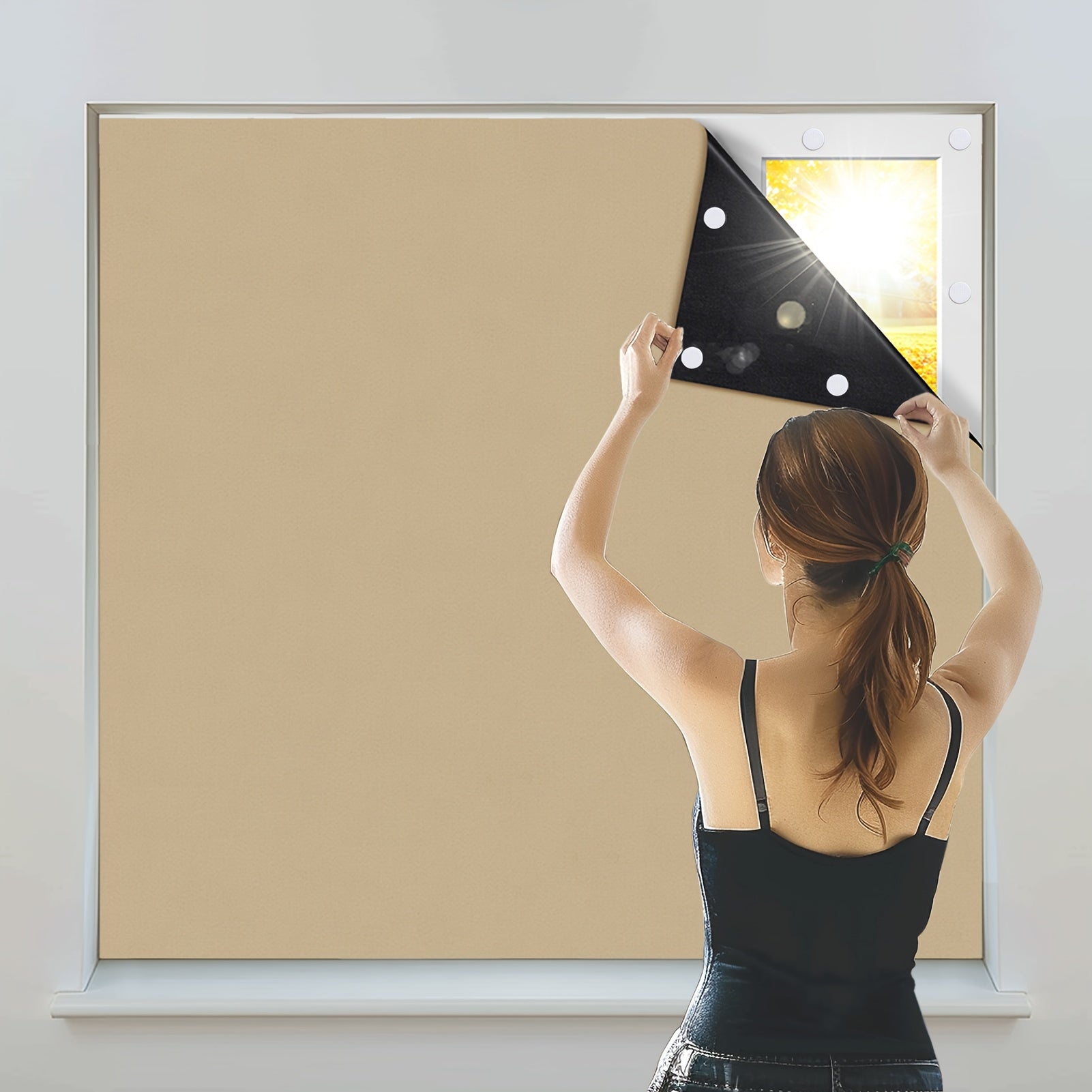 1 Pieza Cortinas Opacas - Persianas Opacas Portátiles, Cubierta de Ventanas para Sala y Dormitorio