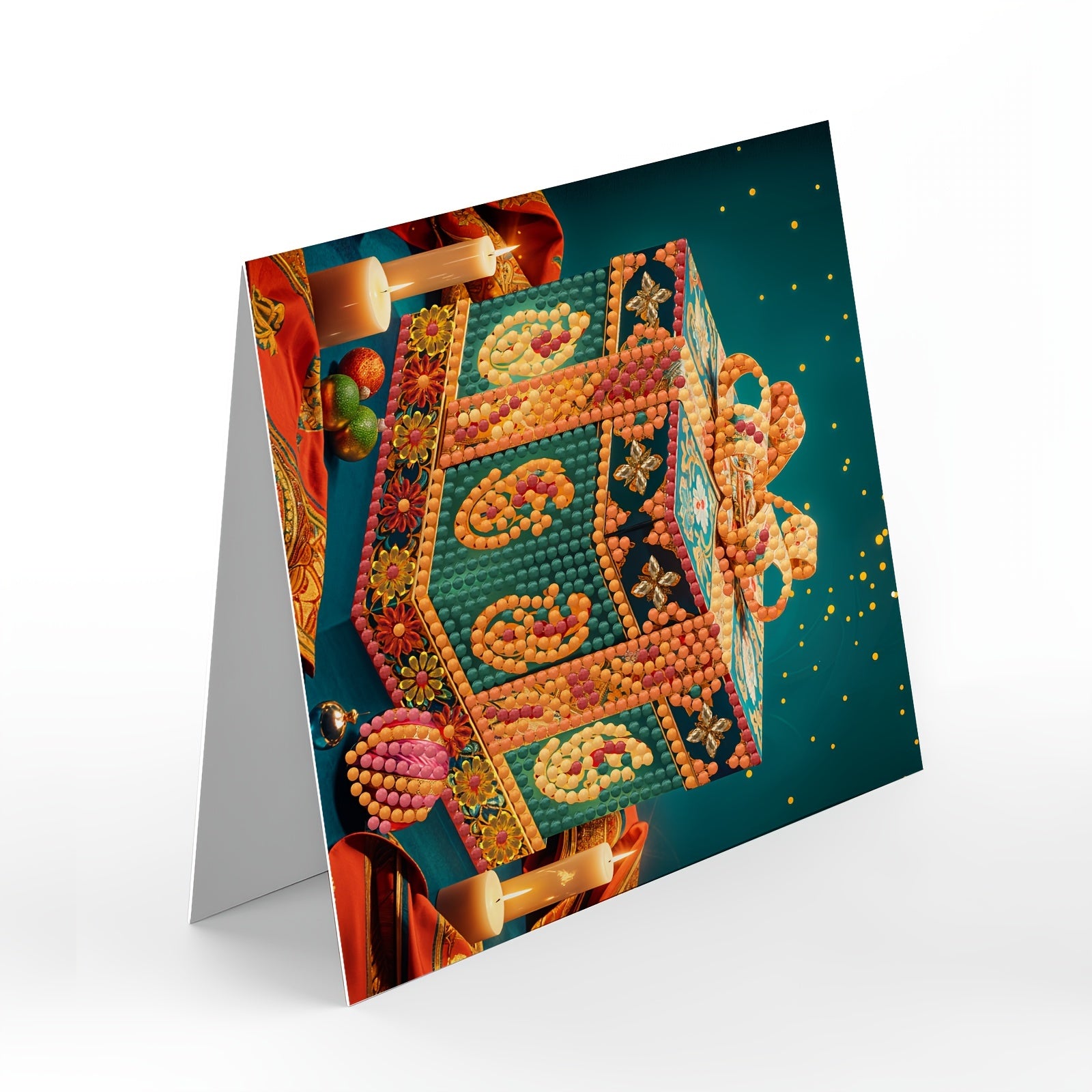 Set di 12 Carte di Pittura Diamante Natalizie Fai-da-Te