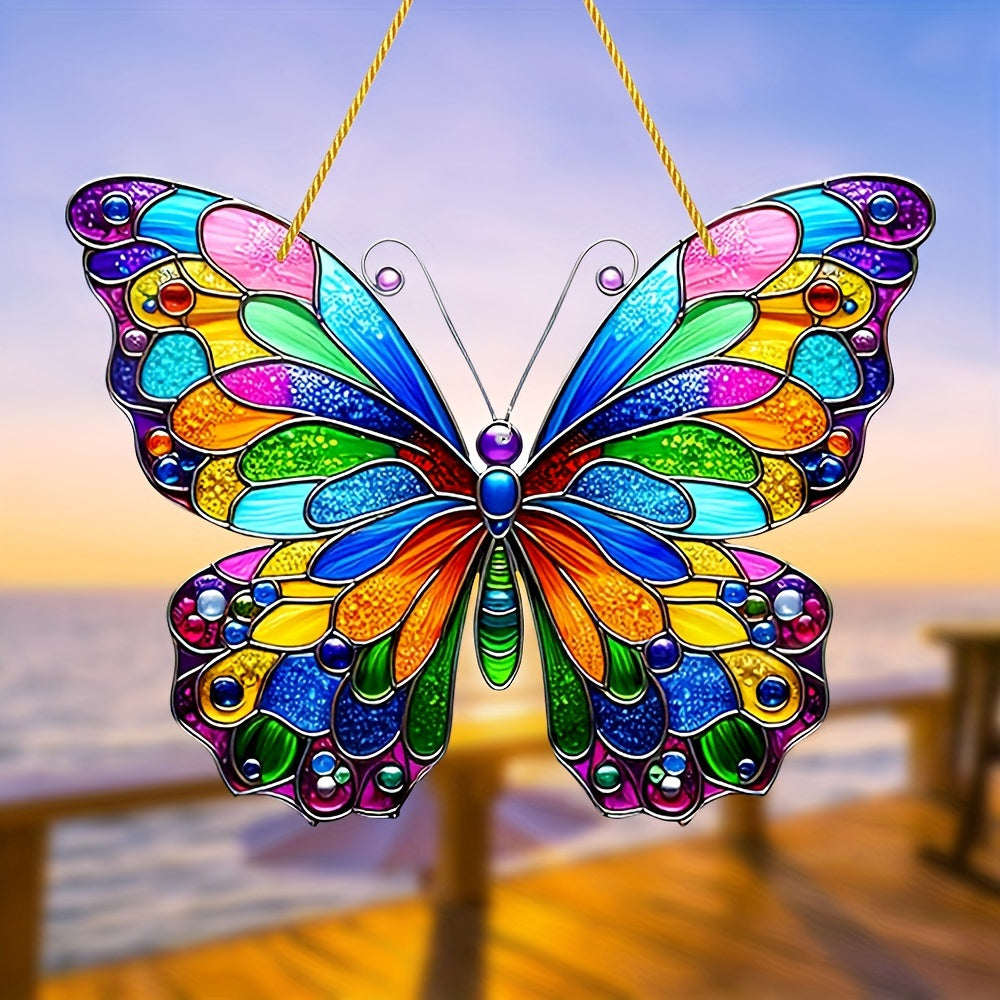 StainedWing - Colorful Stained Glass Butterfly Wall Hanging
