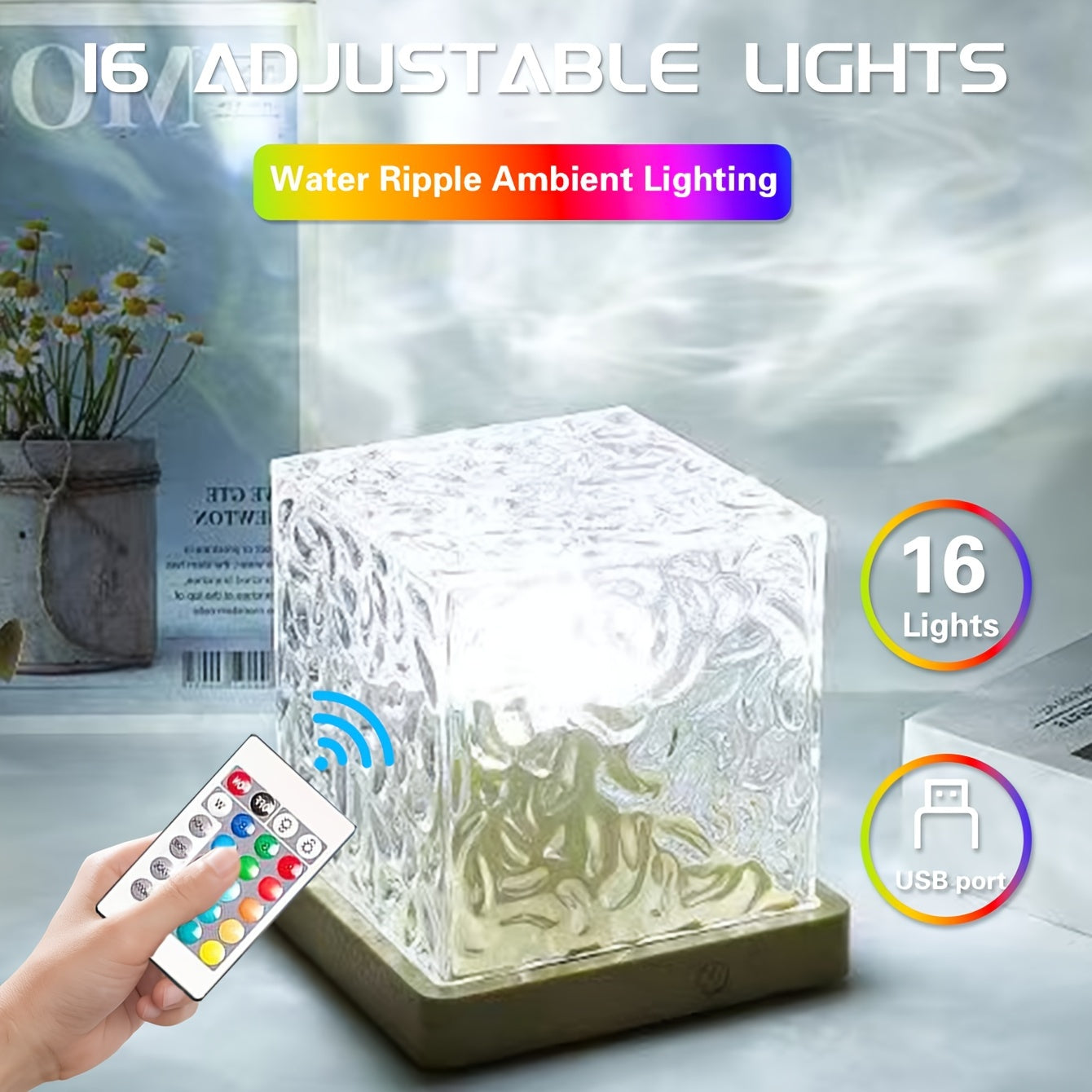OceanWave - 16 Colors LED Night Light with Wave Effect