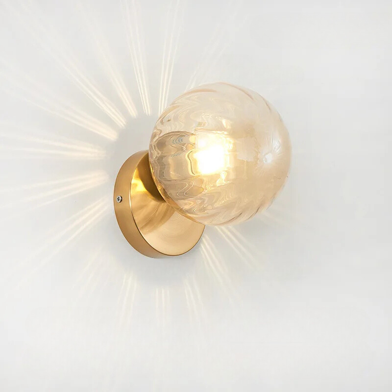 GoldLicht - Modern Golden Wall Lamp with Glass Globe
