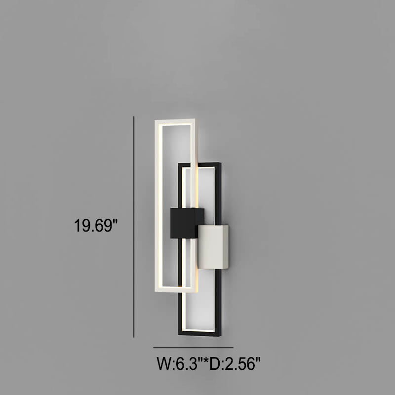 Lámpara de pared LED cuadrada minimalista con marco de hierro y silicona