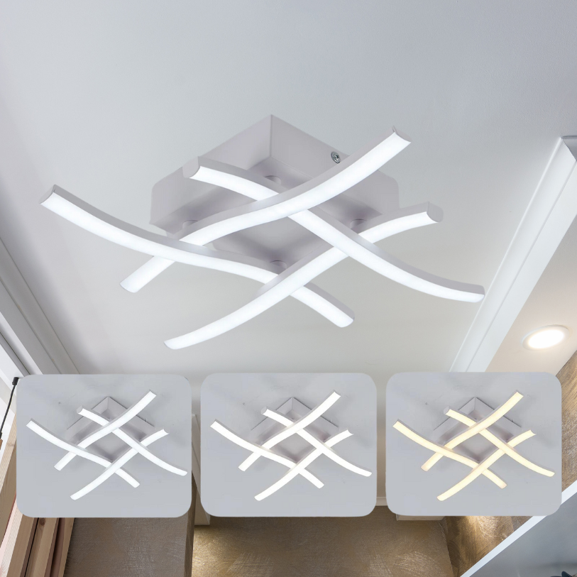 BrightEase LED Plafón - Diseño Moderno, Regulable, 24W, Luz Tricolor