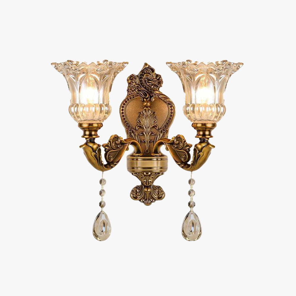 Wandlamp Vintage Goud Glas LED Dubbele Klassieke Binnenlamp