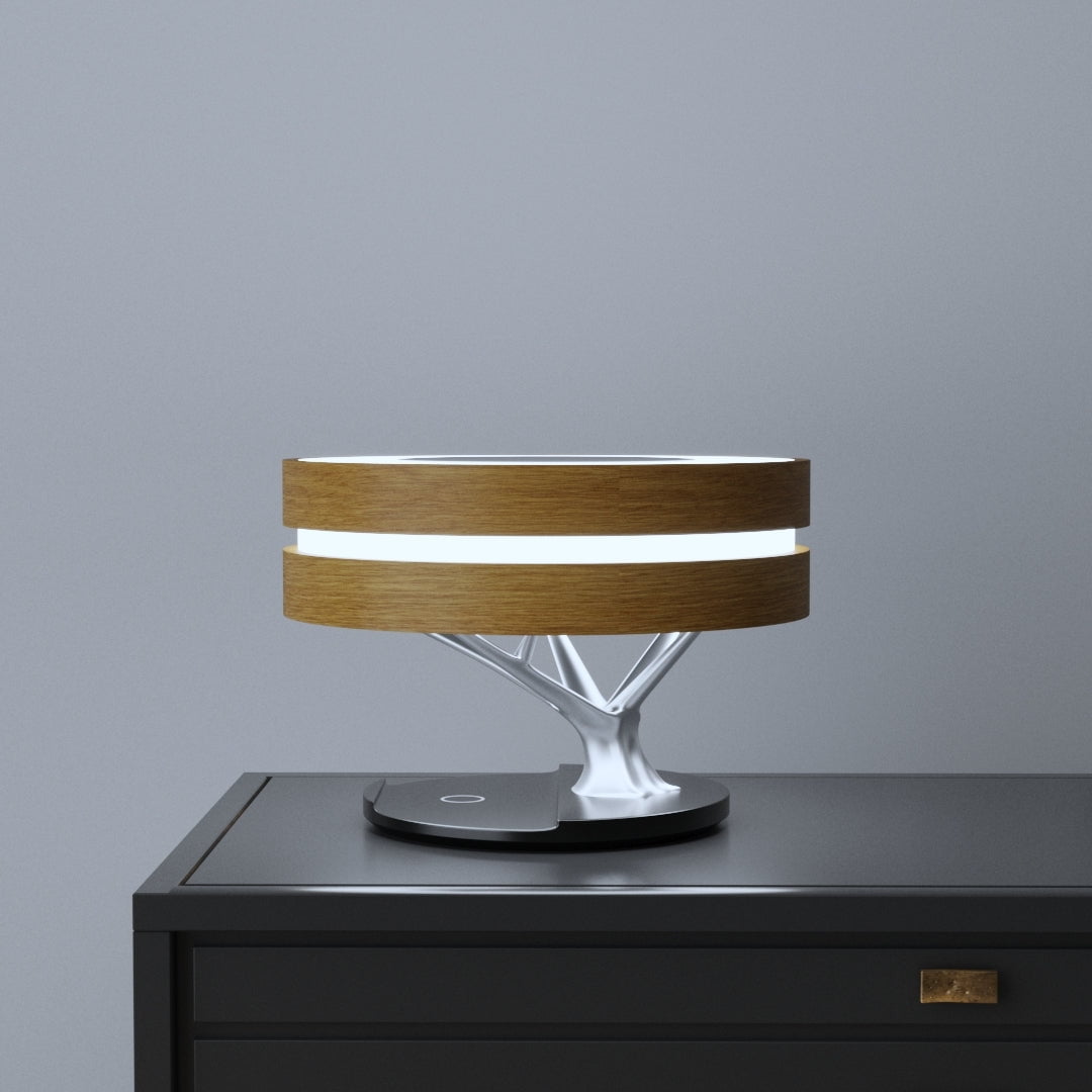 Lámpara Círculo de la Vida - Lámpara de Mesa Redonda de Madera