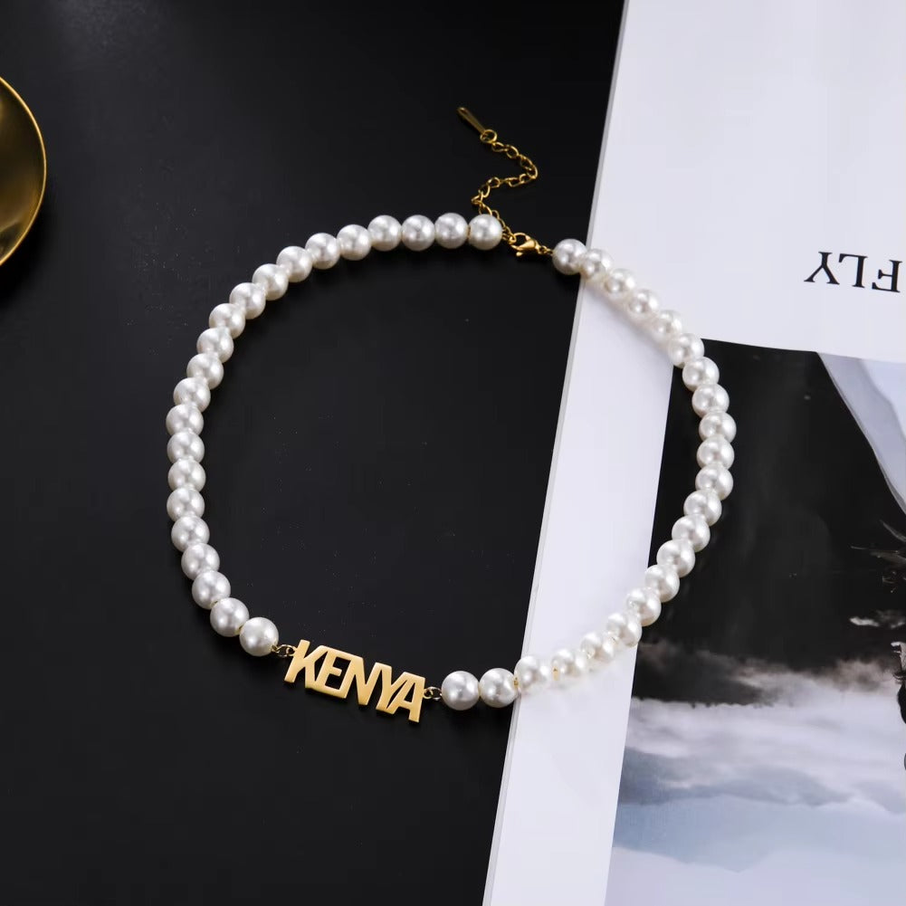 Moederdag Cadeau Ketting Dames Parel Naam Hanger