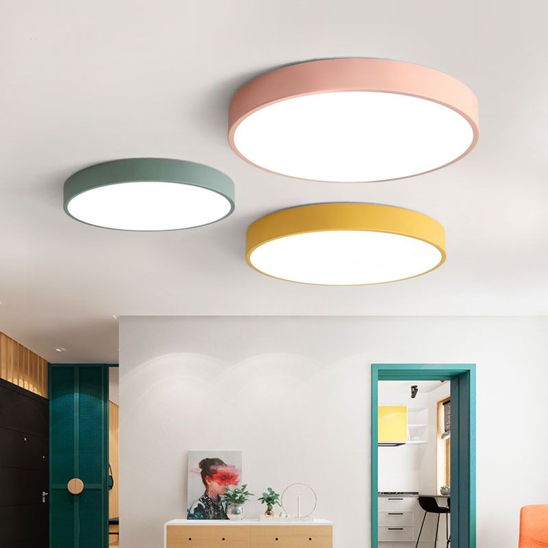 Lampada da soffitto LED rotonda moderna Elysia rosa grigio metallo soggiorno