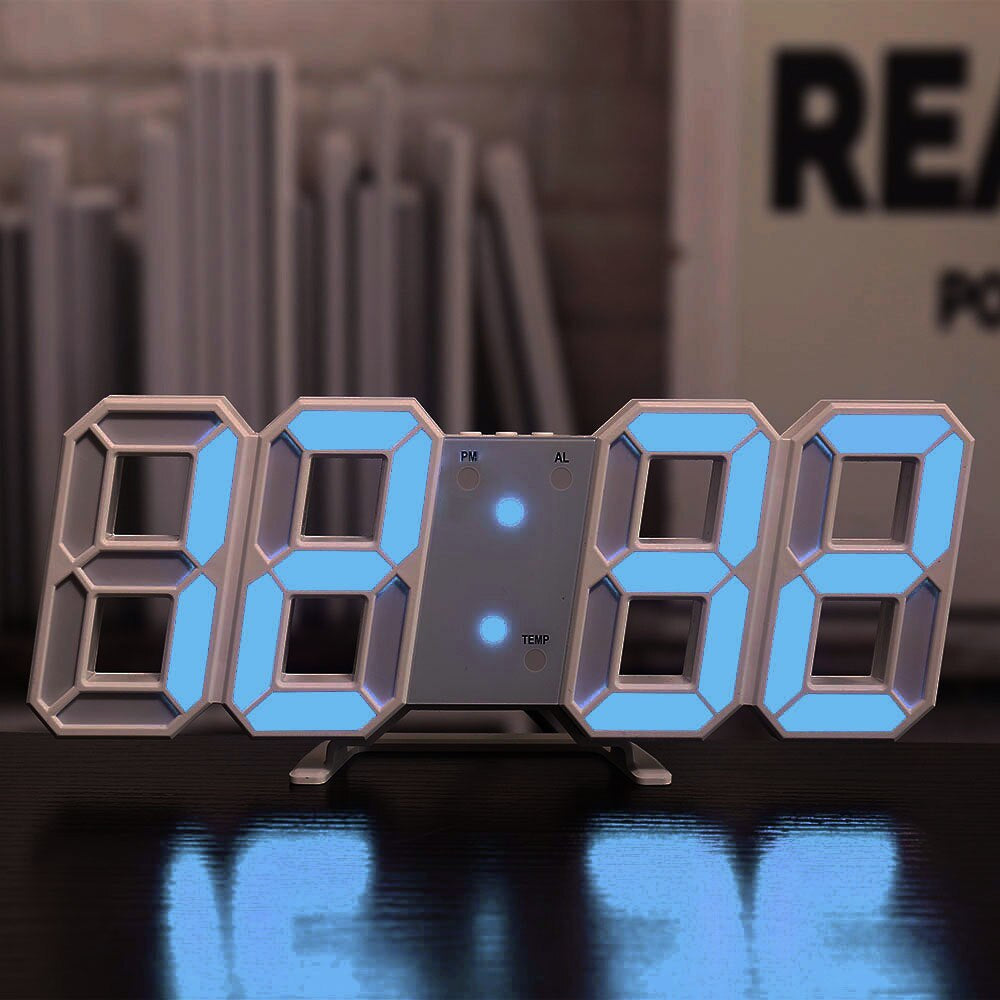 Orologio da parete digitale a LED - Temperatura e allarme