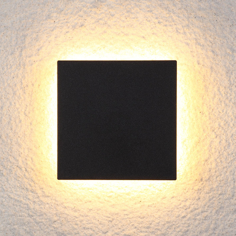 LunaGlow - Lámparas de pared LED minimalistas de metal negro para jardín y pasillo