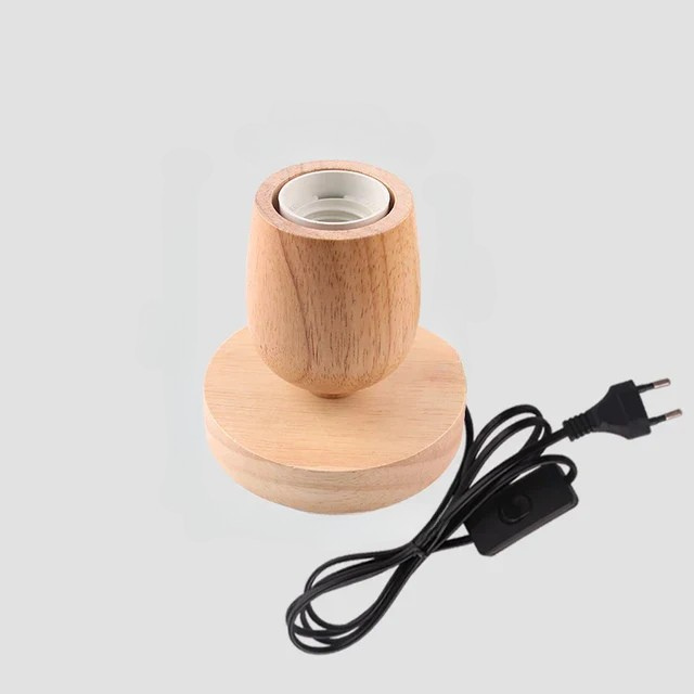 RetroWood - Wooden Table Lamp with Light Bulb for Atmospheric Lighting
