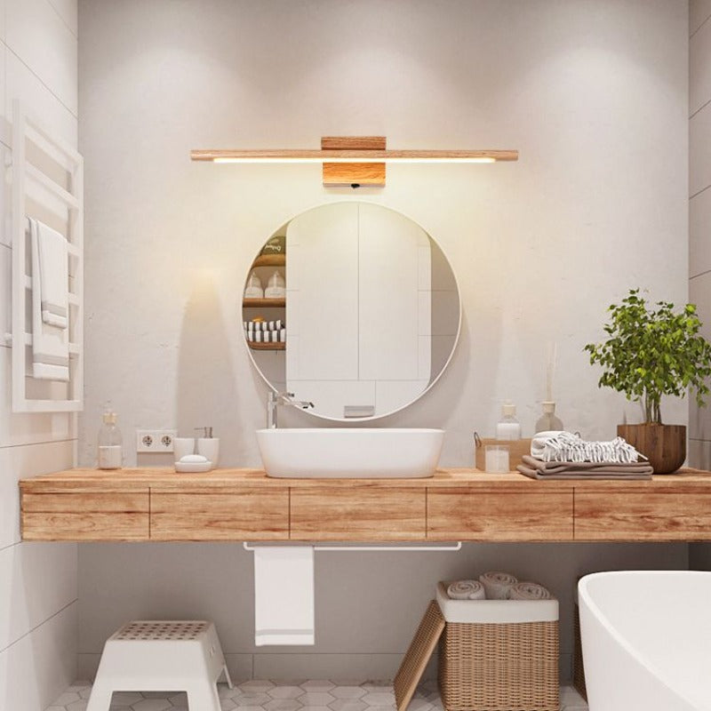 Lámpara de varilla LED moderna Ozawa, interior, baño, acrílico madera