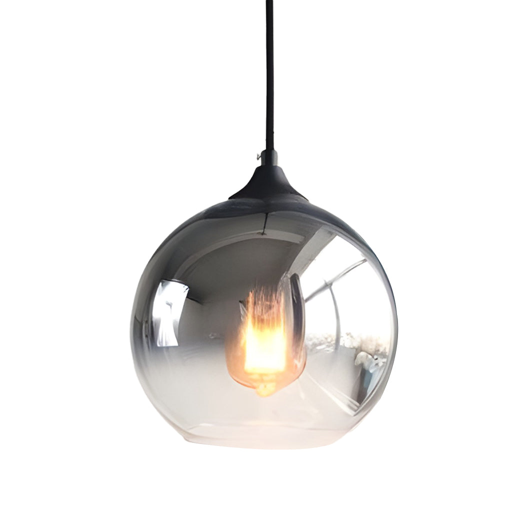 SphereGlow - Candeeiro Suspenso Industrial de Vidro Moderno com LED para Cozinha e Sala de Jantar