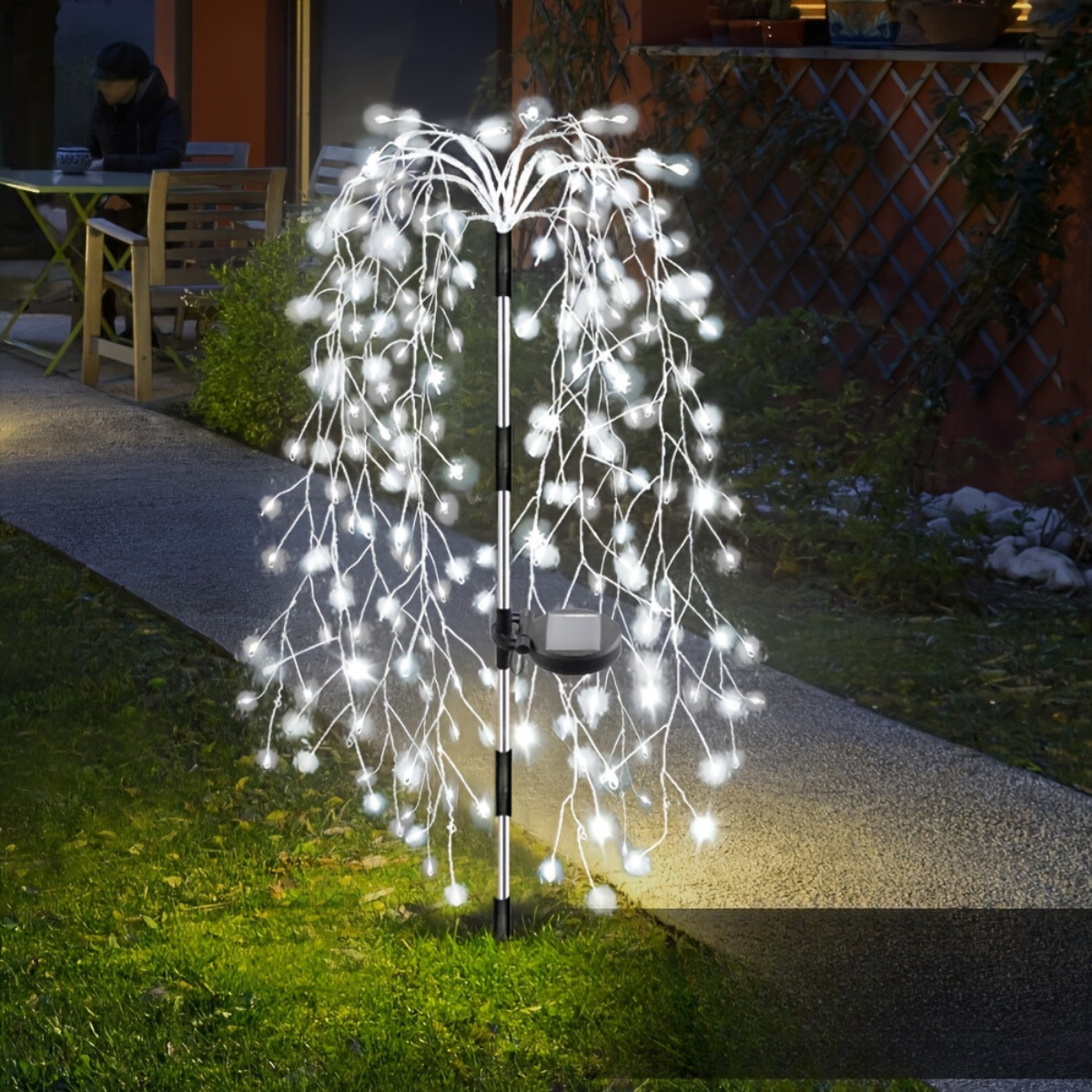 SolarGlimmer - Lâmpada de Jardim LED a Energia Solar com 8 Modos de Luz