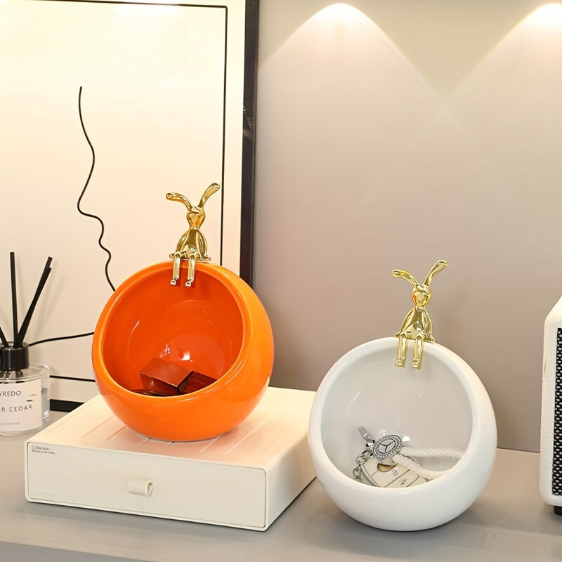DeerBox - Modern Ceramic Storage Bowl with Metal Deer Lid