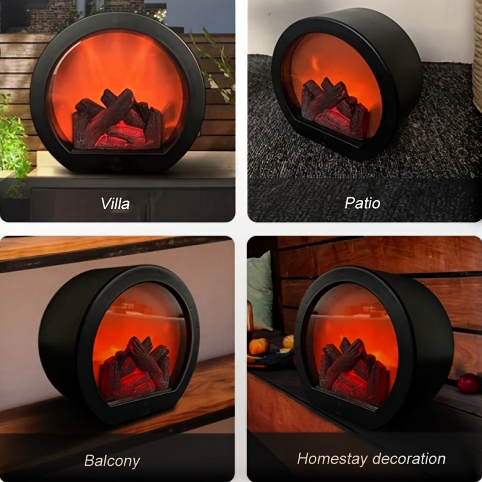 FlameGlow - Simulated Charcoal Flame Lamp with Retro Style Decoration