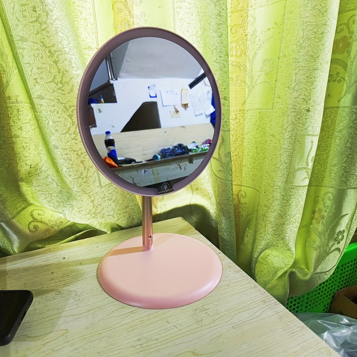 Specchio per trucco LED con supporto lampada – Illuminazione regolabile a tre colori, ricaricabile e portatile