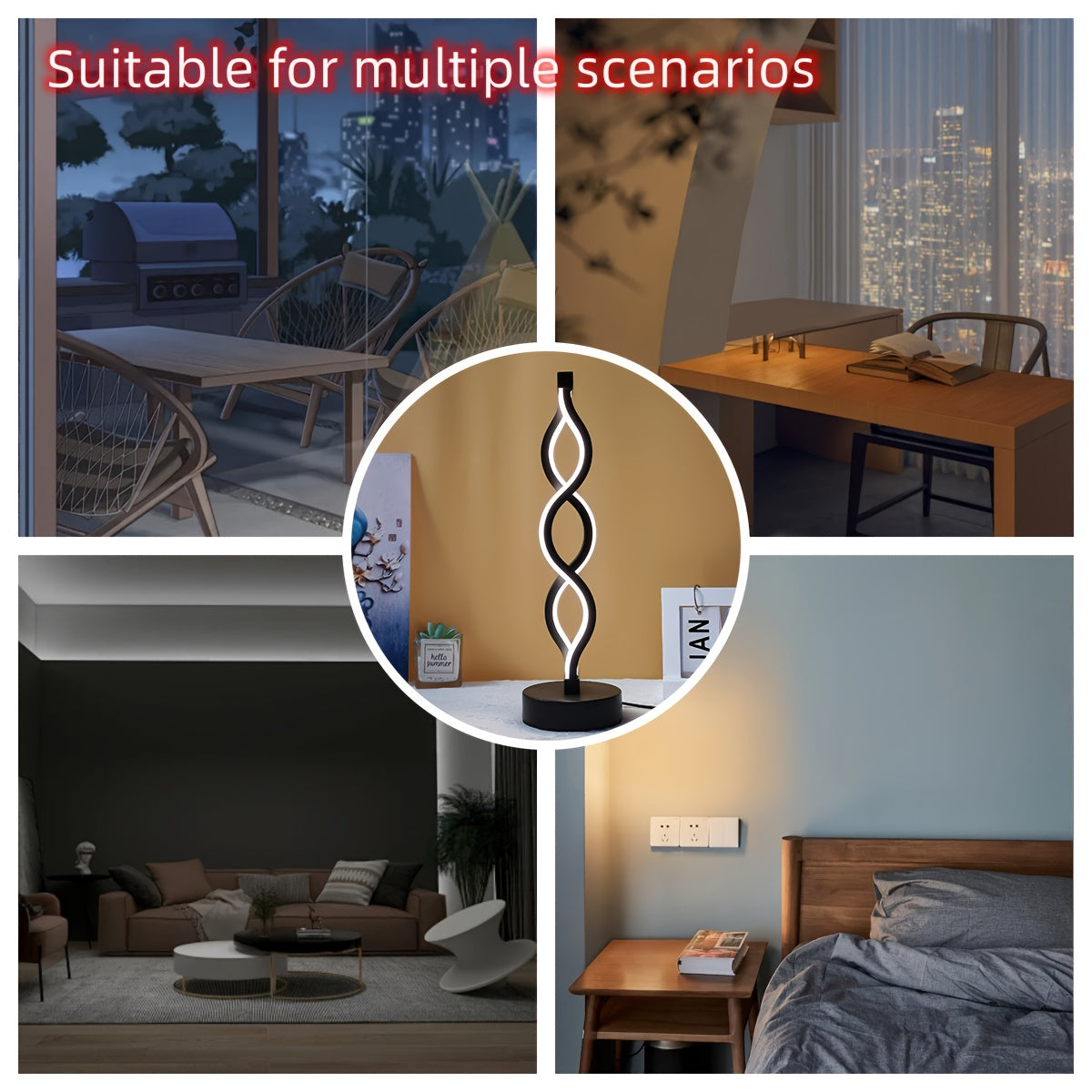 SeaWave - Unique Aluminum Desk Lamp with Dimmable LED Lighting