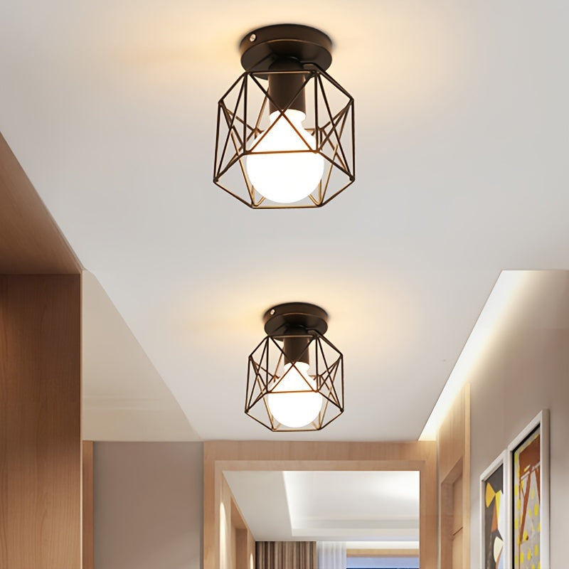 NordicLight - Black Iron E27 Ceiling Lamp for Bedroom and Kitchen