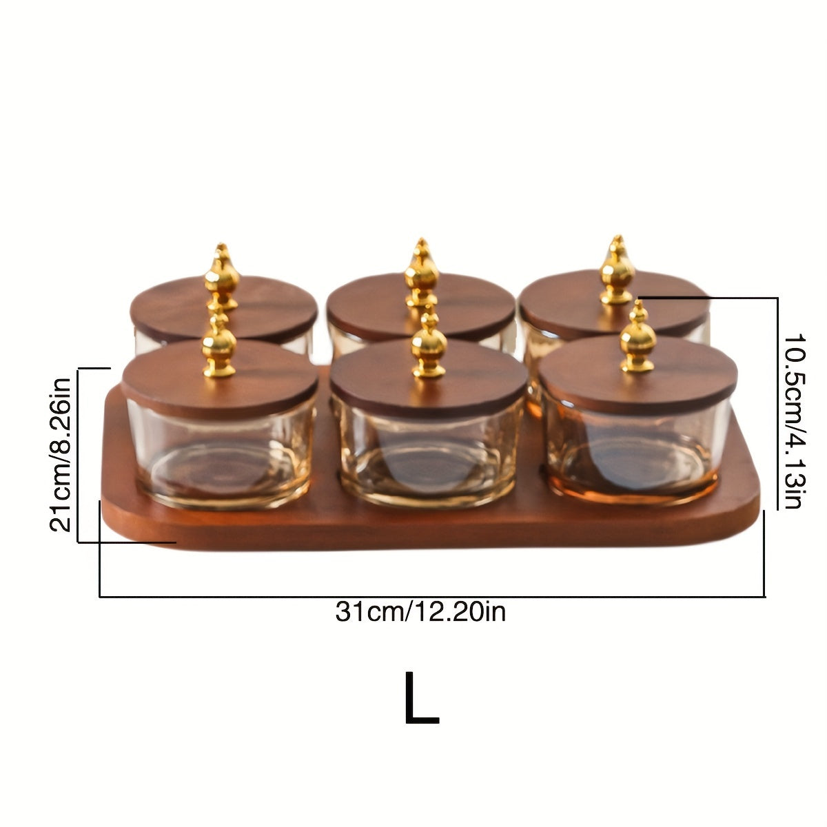 GlassSet - Luxury Glass Snack Bowls with Acacia Wood Tray