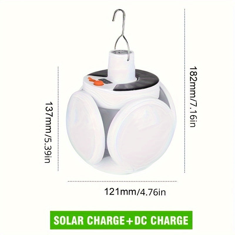 SolarFold - Lampada da campeggio portatile a LED ricaricabile USB, ideale