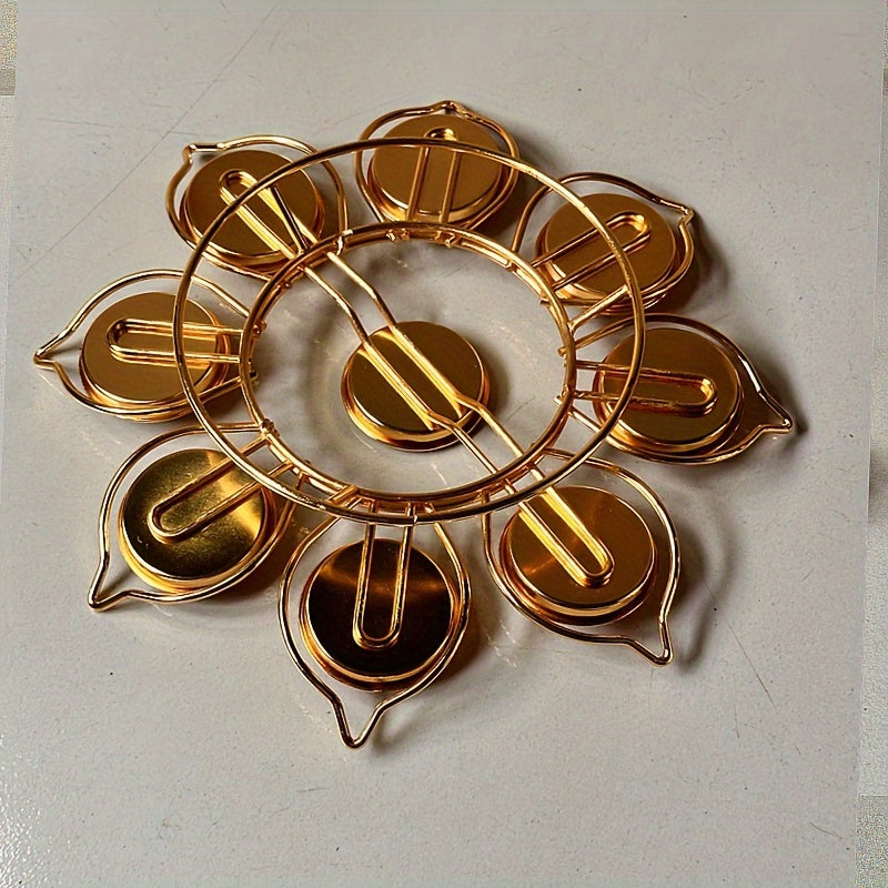 Portacandele a loto in metallo dorato - Perfetto per decorazioni festive