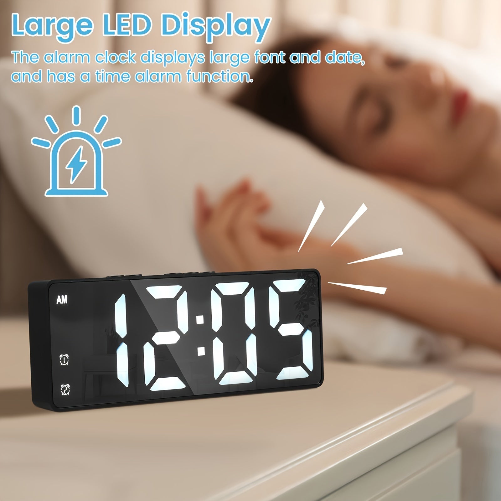 DigiGlow - Reloj despertador digital con pantalla LED