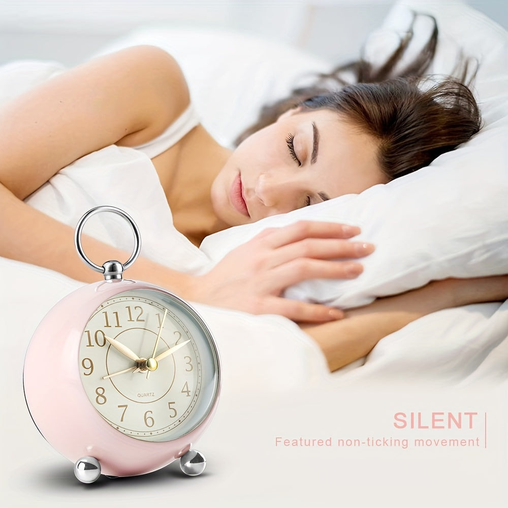 RetroTime - Silent Analog Alarm Clock with Night Light