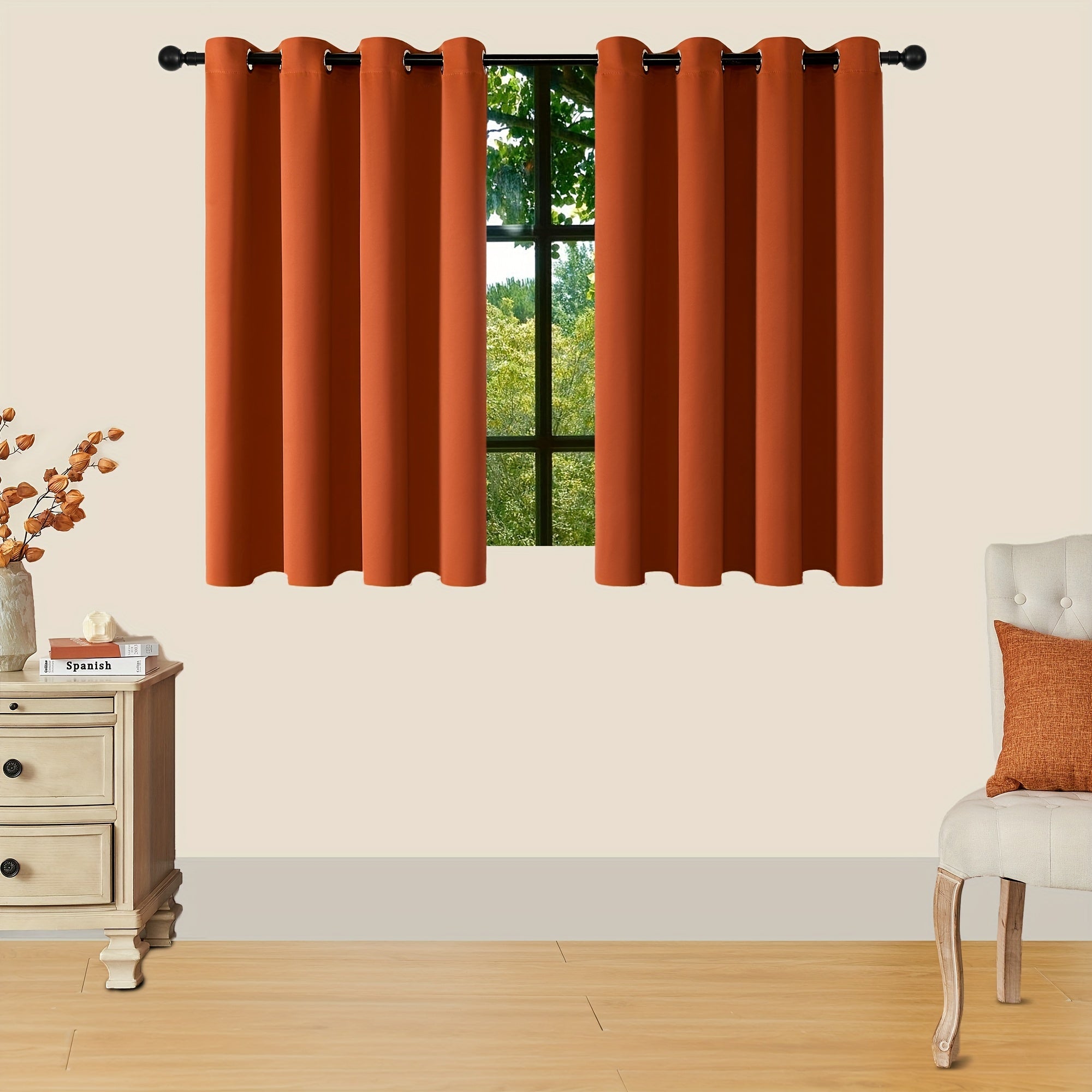 Verduisterende Gordijnen - 2 Stuks Moderne Polyester Gordijnen met Thermische Isolatie en Oogjes