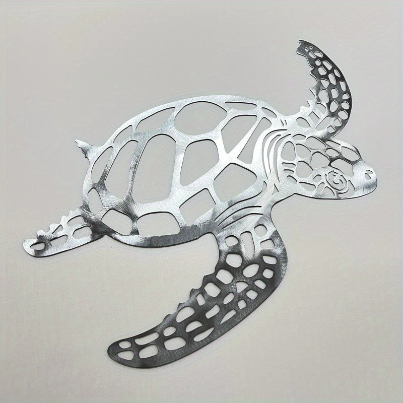 1 pezzo Arte Murale in Metallo a Forma di Tartaruga Marina - Decorazione Artigianale per Interni in Stile Costiero per il Soggiorno - Accento Artistico a Tema Nautico