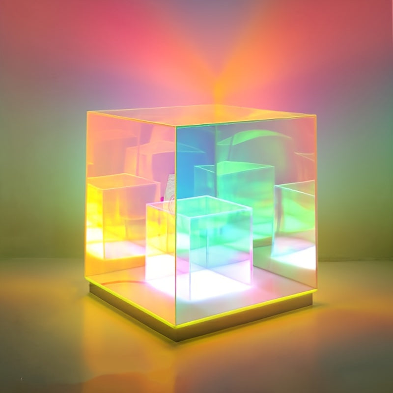 LumiSky - Candeeiro de Mesa Céu Estrelado Sonhador com Iluminação Ajustável e Design Geométrico